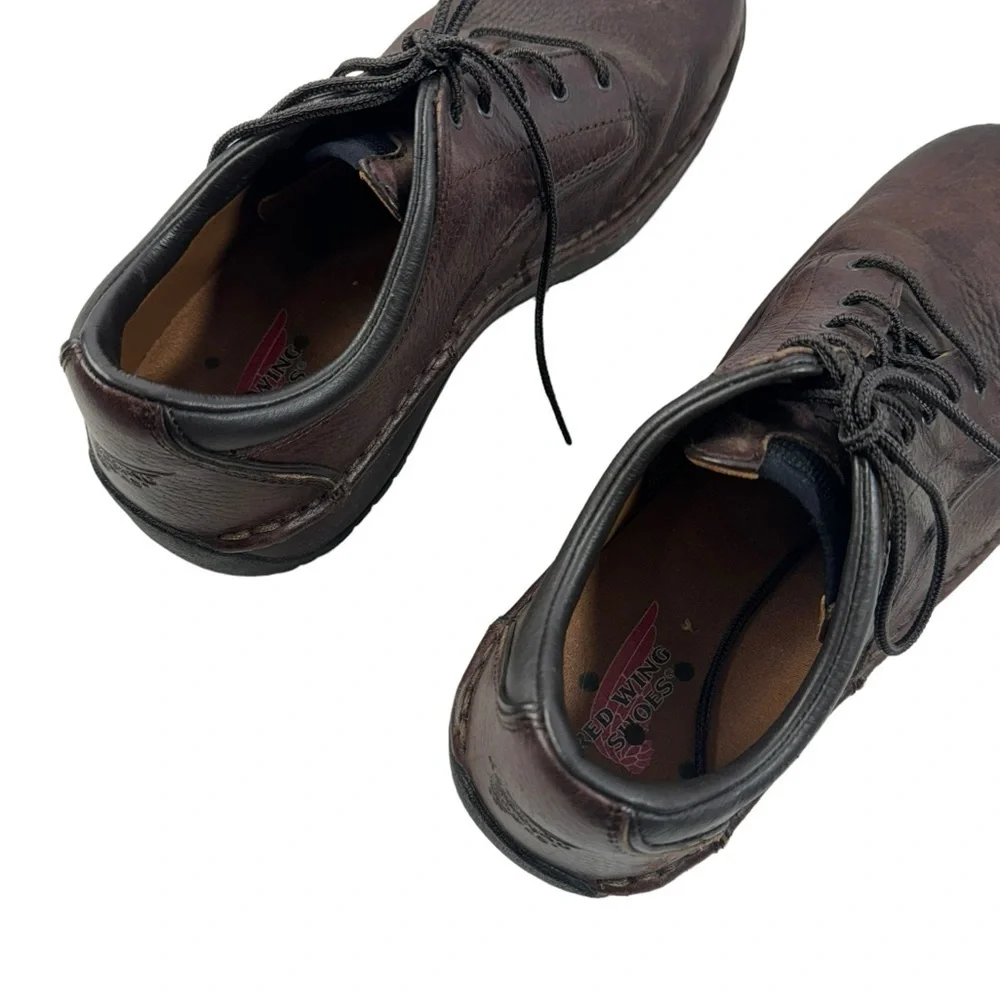 Red Wing Brown Men’s Brown Leather Safety Work Shoe Hard Toe Slip Resistant 8